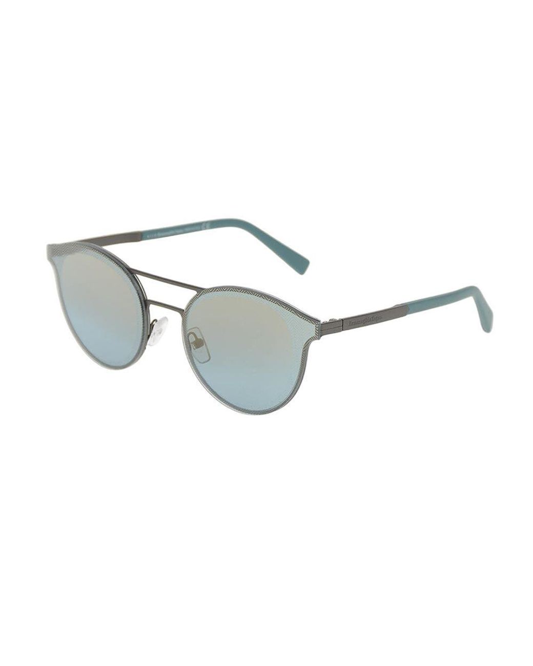 Zegna Gray Round Sunglasses for men