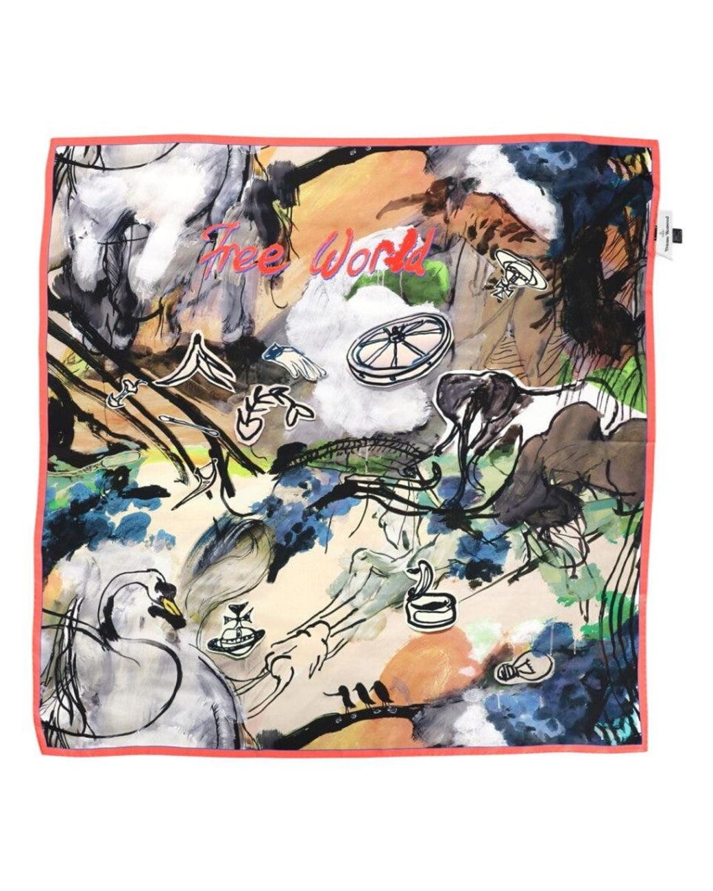 Vivienne Westwood Multicolor Printed Scarf