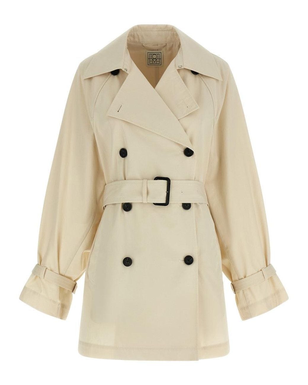 Totême Natural Cream Notched-Lapel Trench Coat