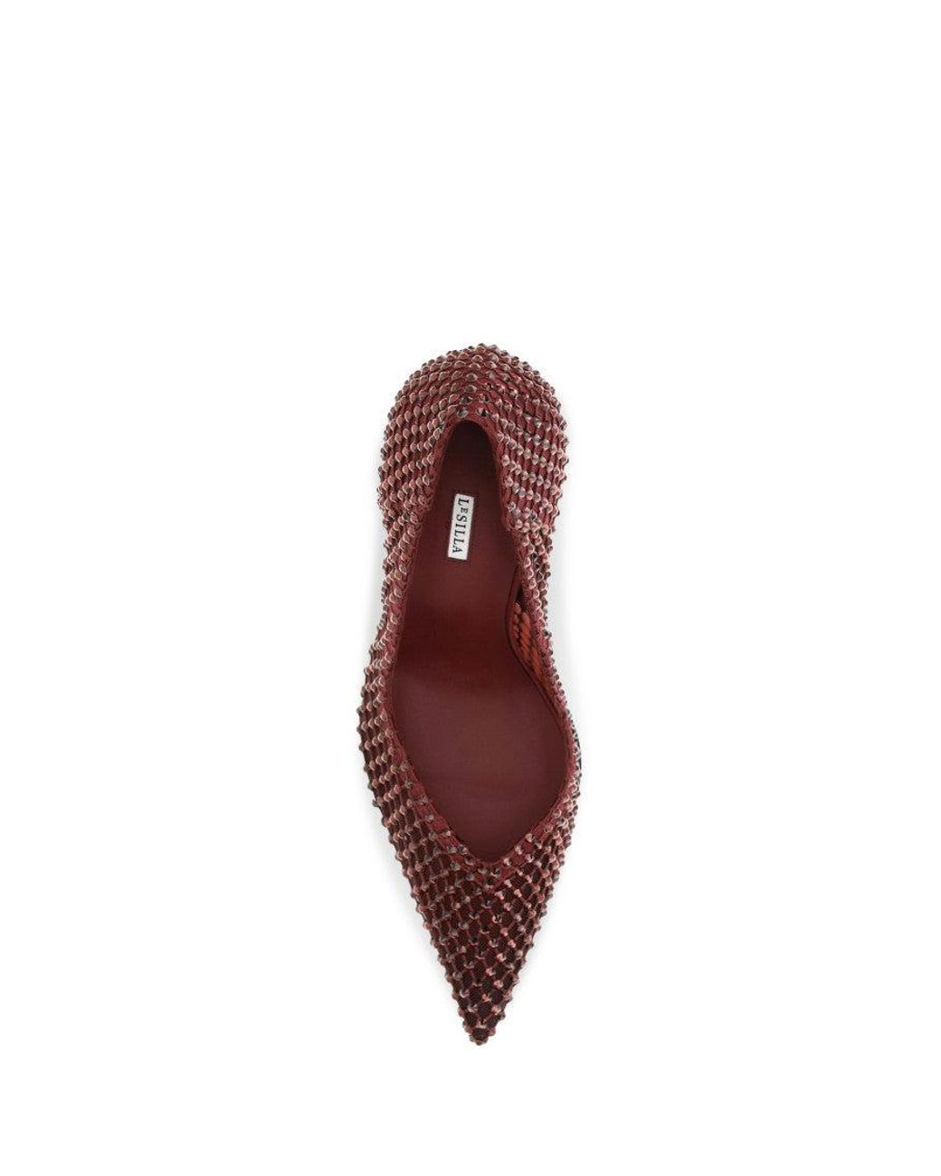 Le Silla Brown Burgundy Embellished Gilda Pumps