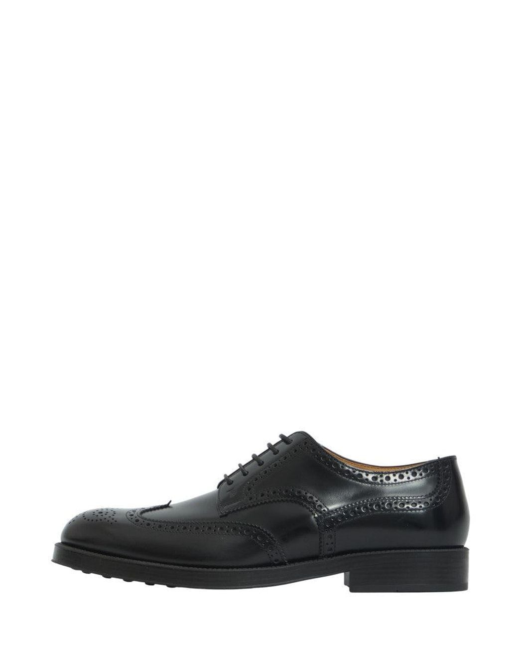 Tod's Black Perforated Wingtip Lace Ups Shoes for men