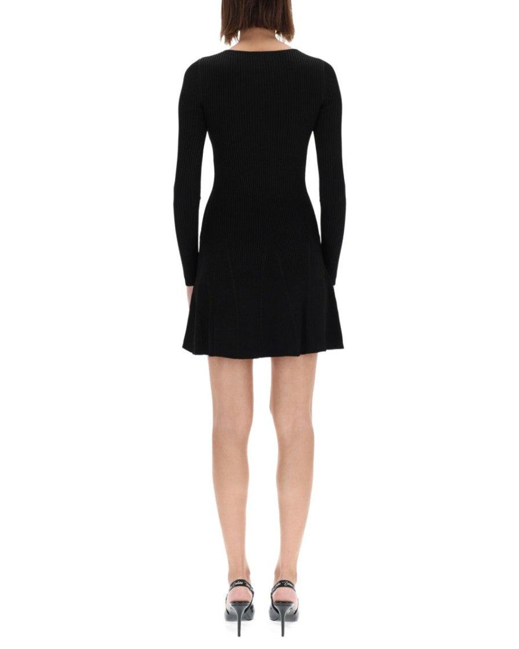 Versace Jeans Couture Black Knitted Round Neck Mini Dress