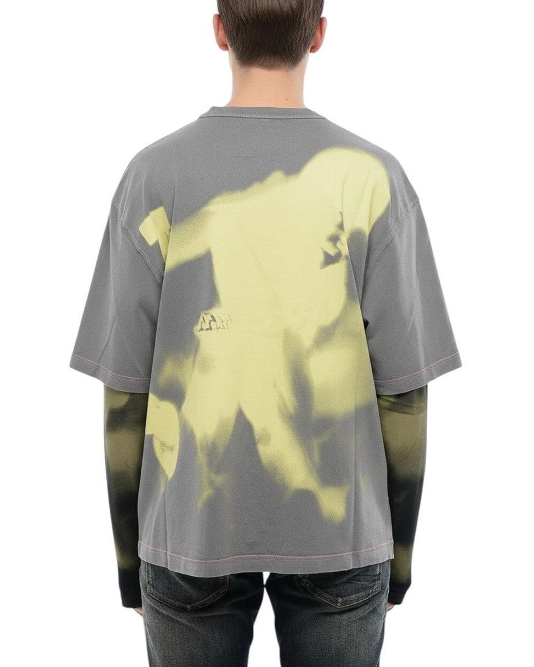 DIESEL Gray Crew Neck T-Shirt for men
