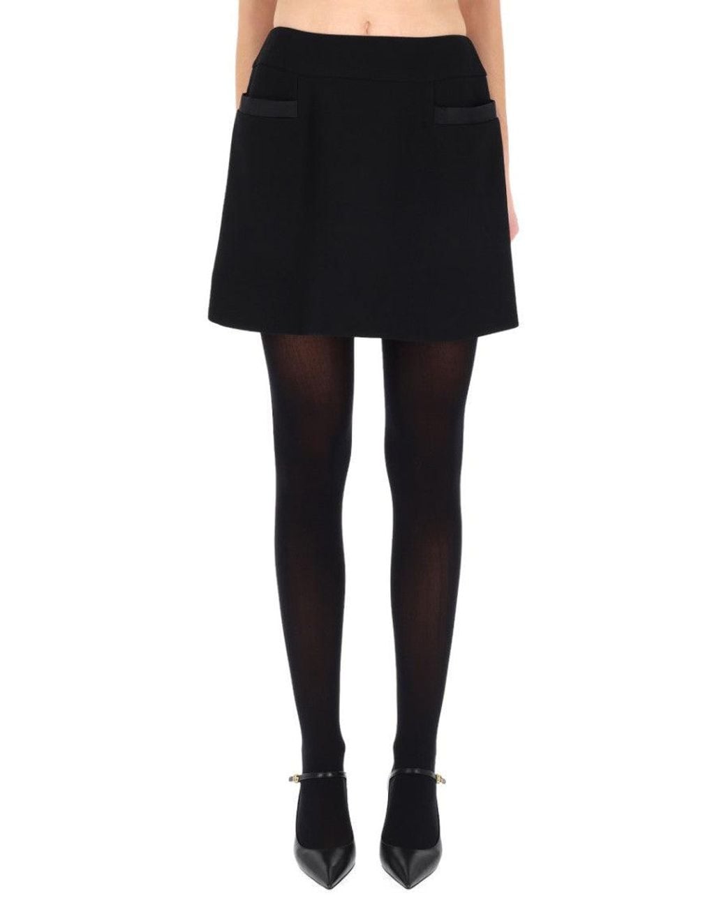 Dolce & Gabbana Black Solid Mini Skirt