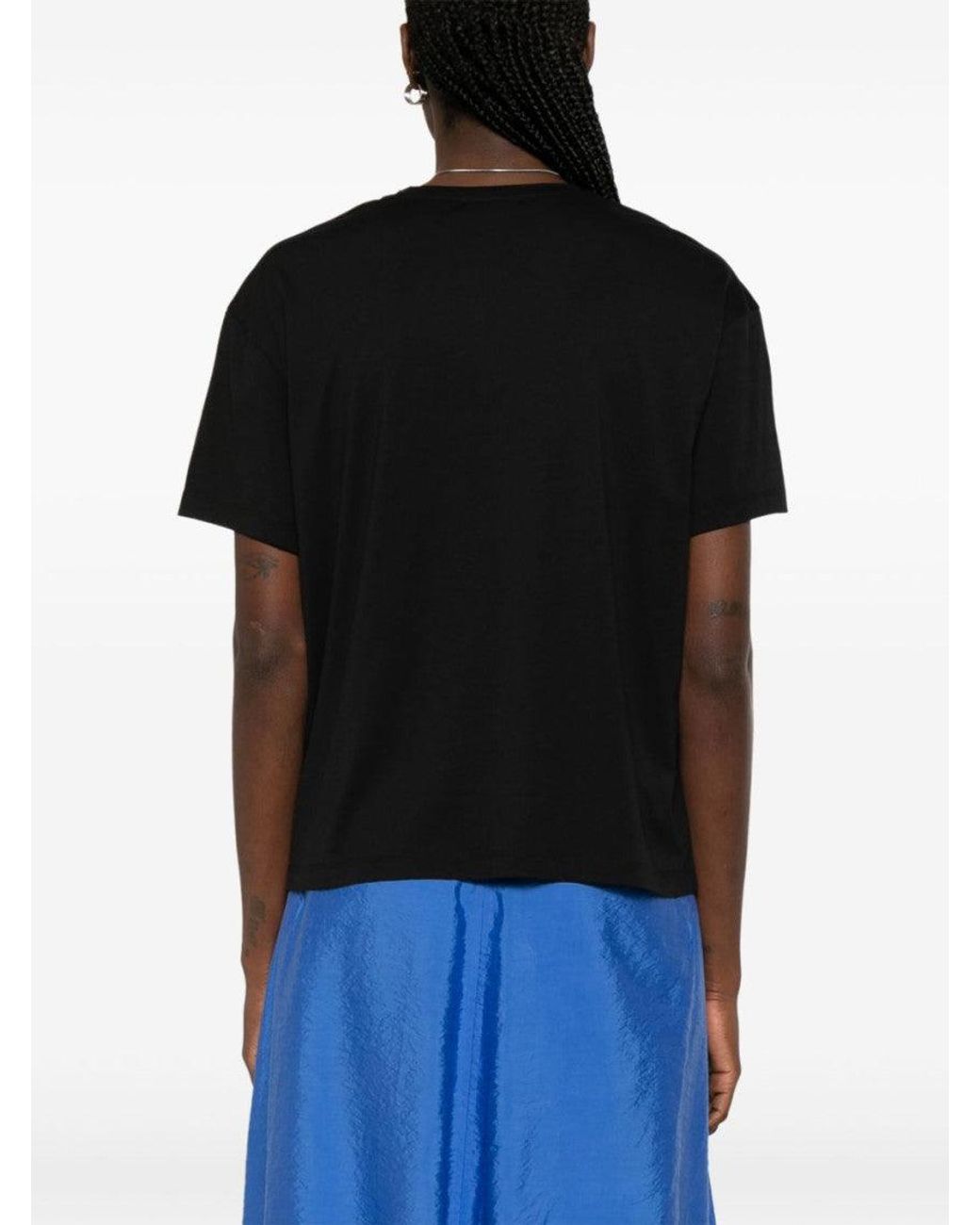 Totême Black Cotton Blend T-Shirt