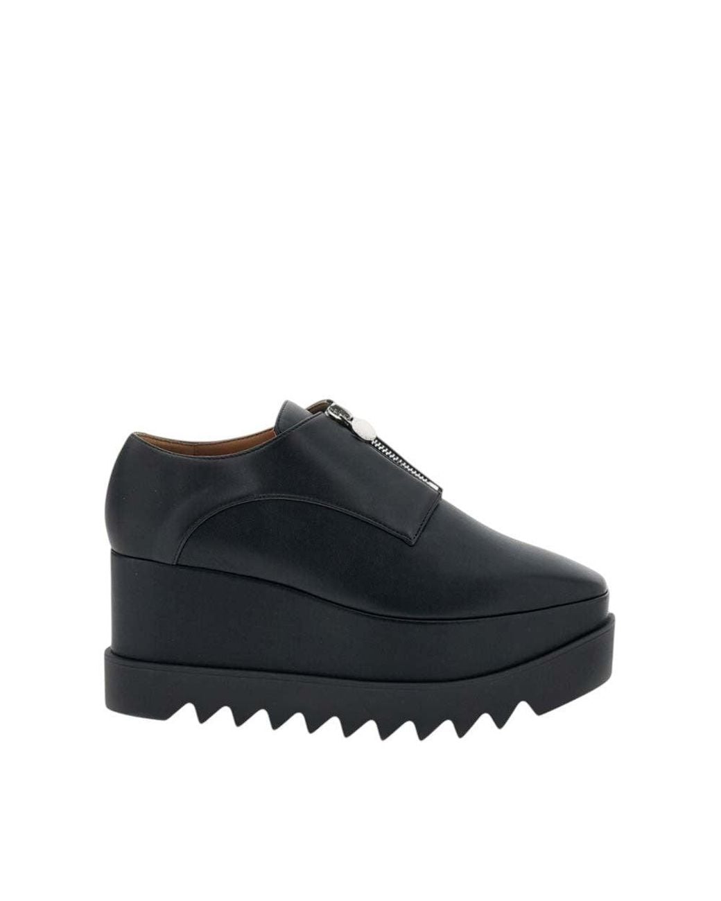 Stella McCartney Black Leather Zipper Sneakers