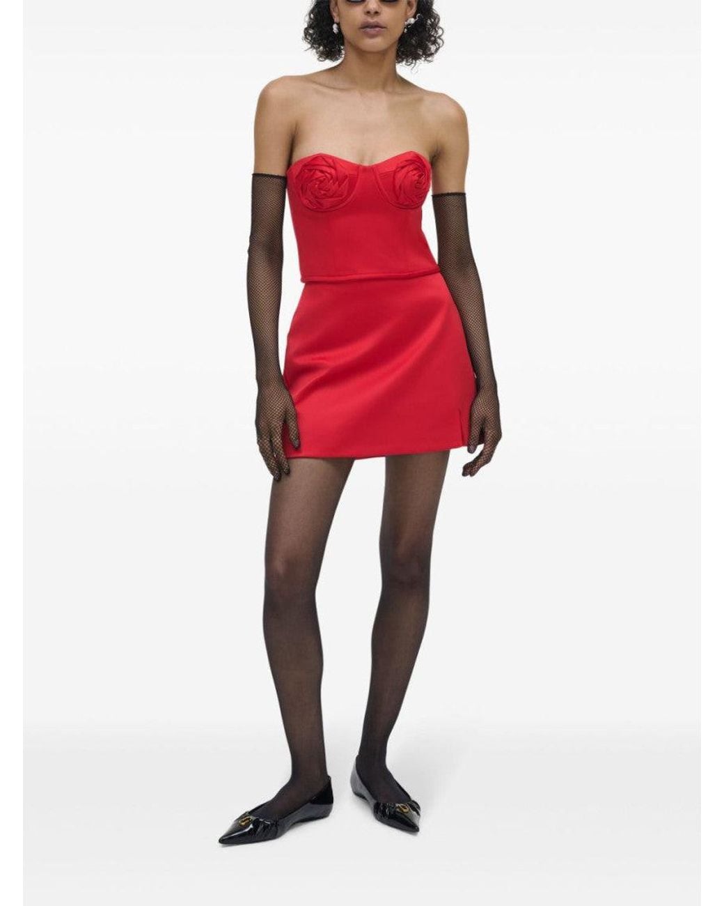 Marc Jacobs Red Duchess Satin Skirt