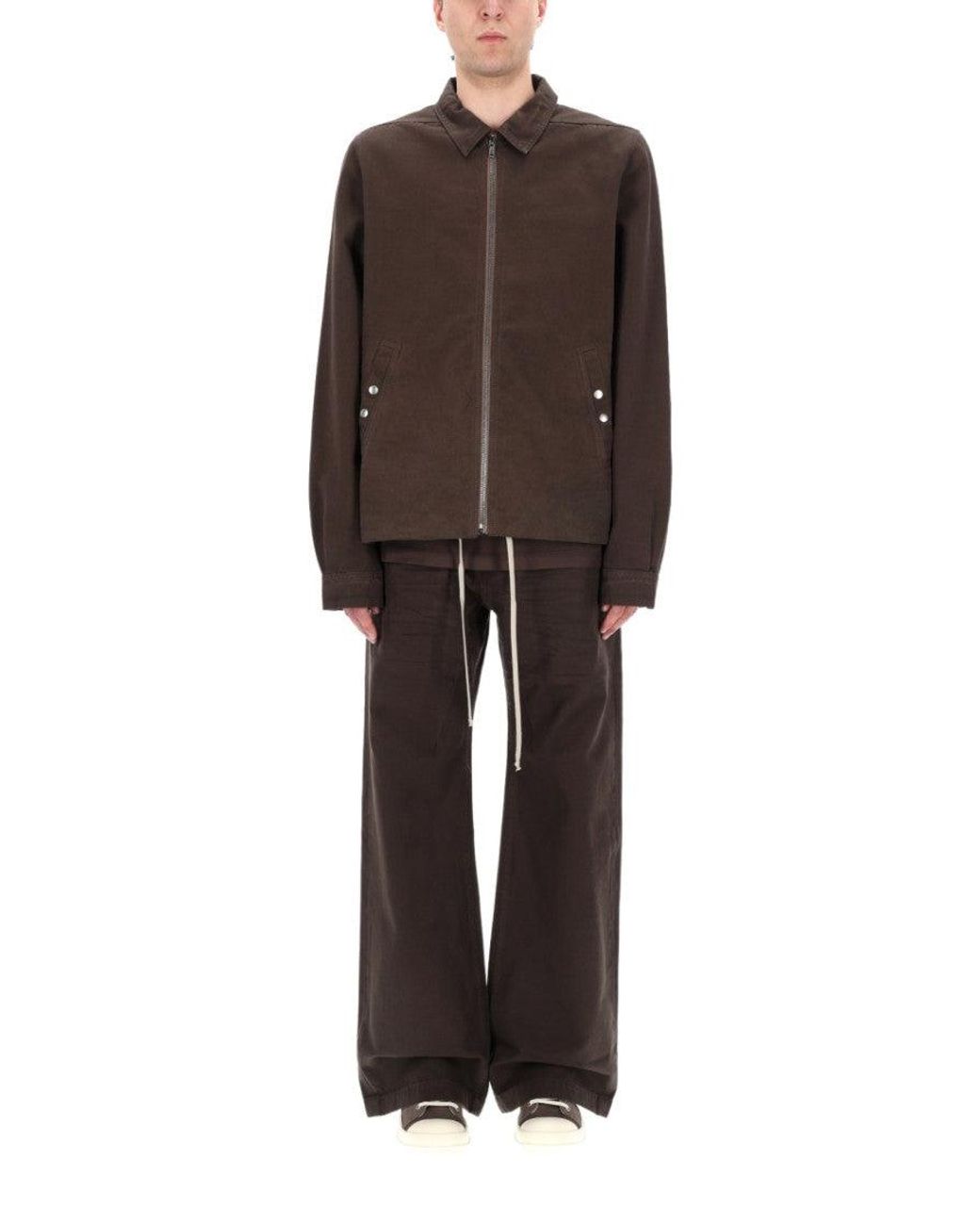 Rick Owens Brown Jacket Zipfront Cotton for men