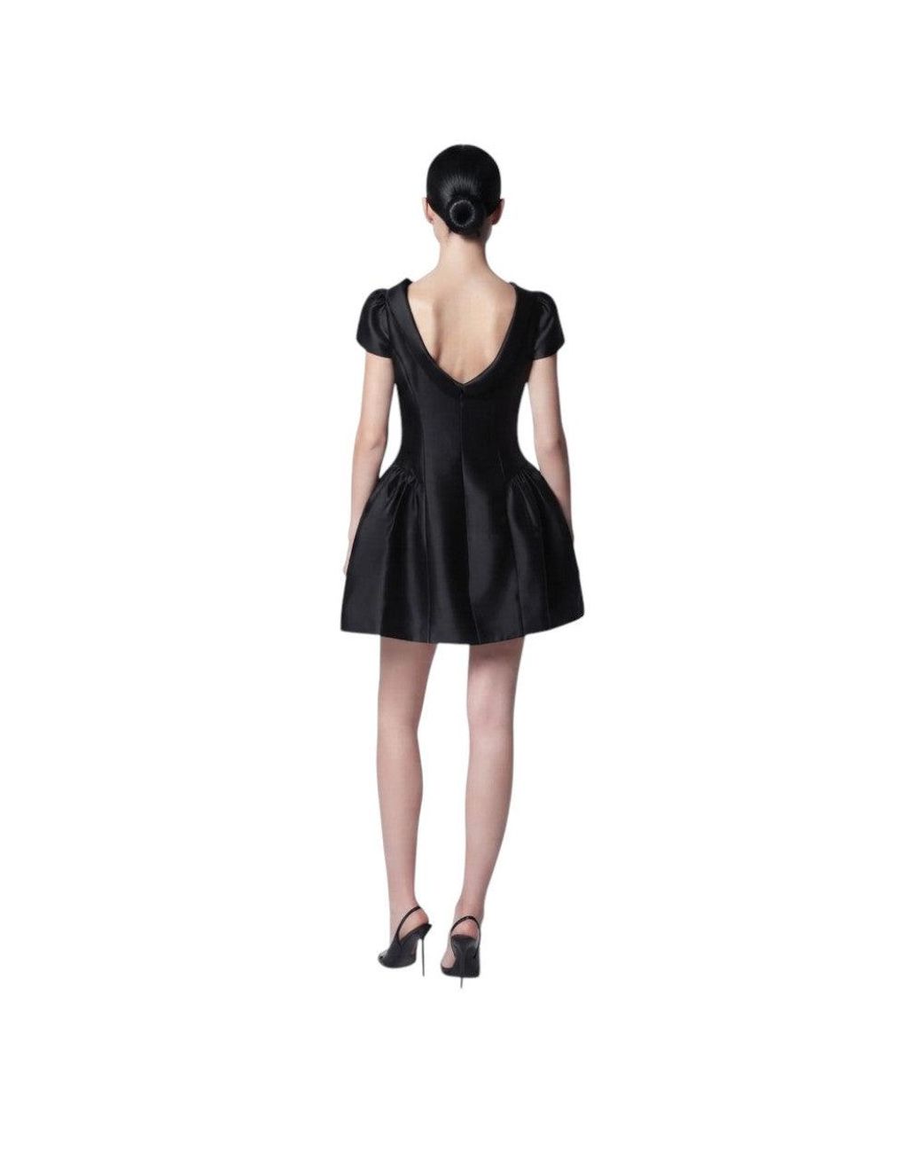 Self-Portrait Black Boat Neck Mini Dress