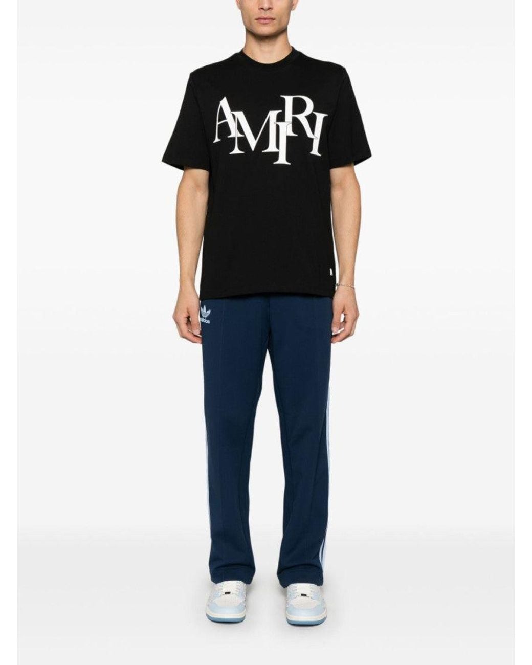 Amiri Black Crewneck Logo T-Shirt for men