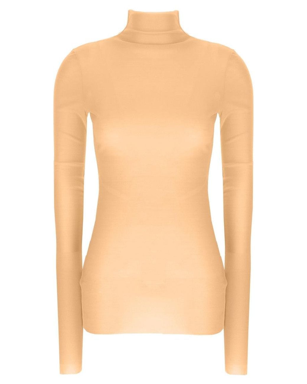 Jil Sander White Silk Turtleneck Top