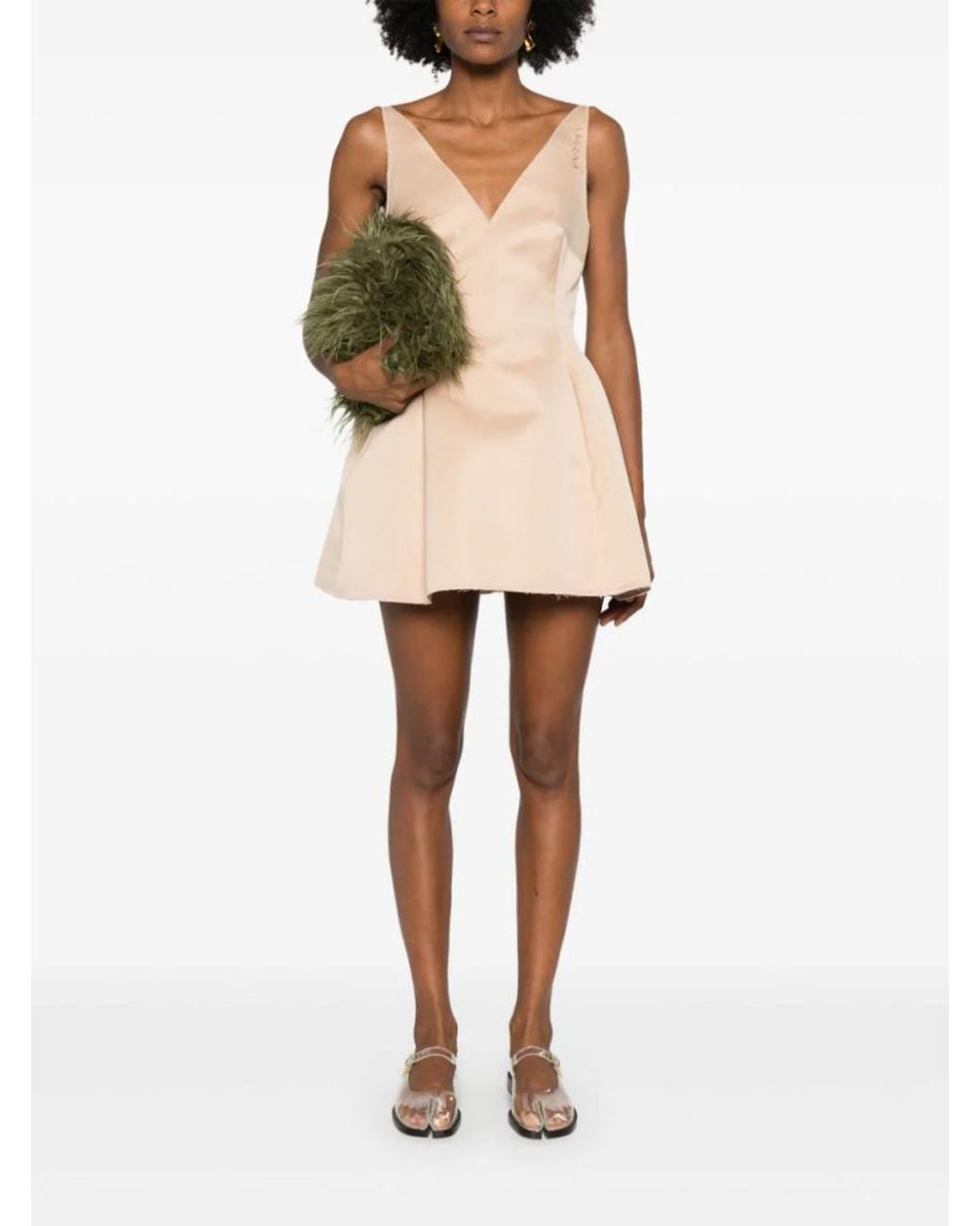 Marni Natural Duchess Satin Mini Dress