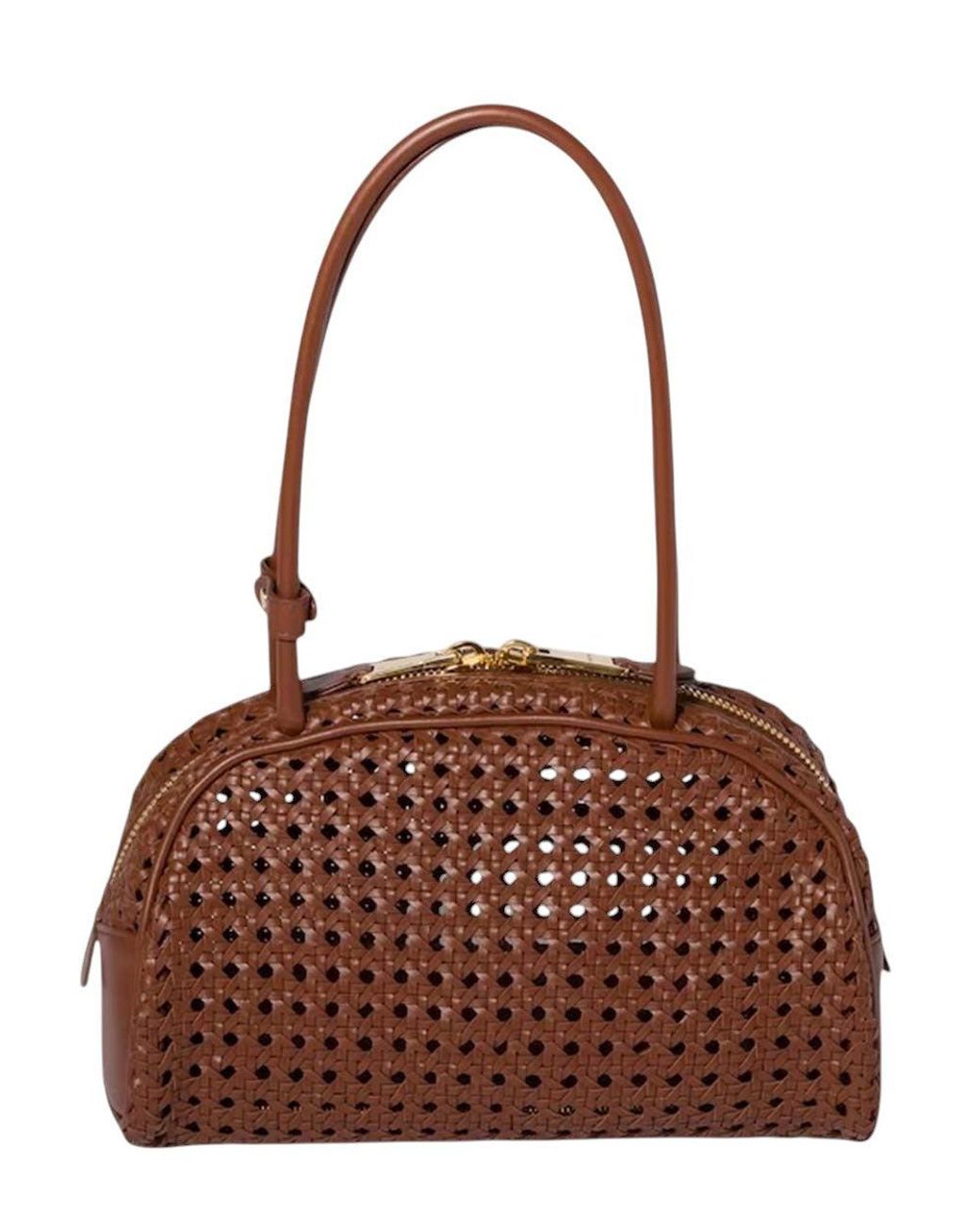 Miu Miu Brown Perforated Medium Shoulder Bag