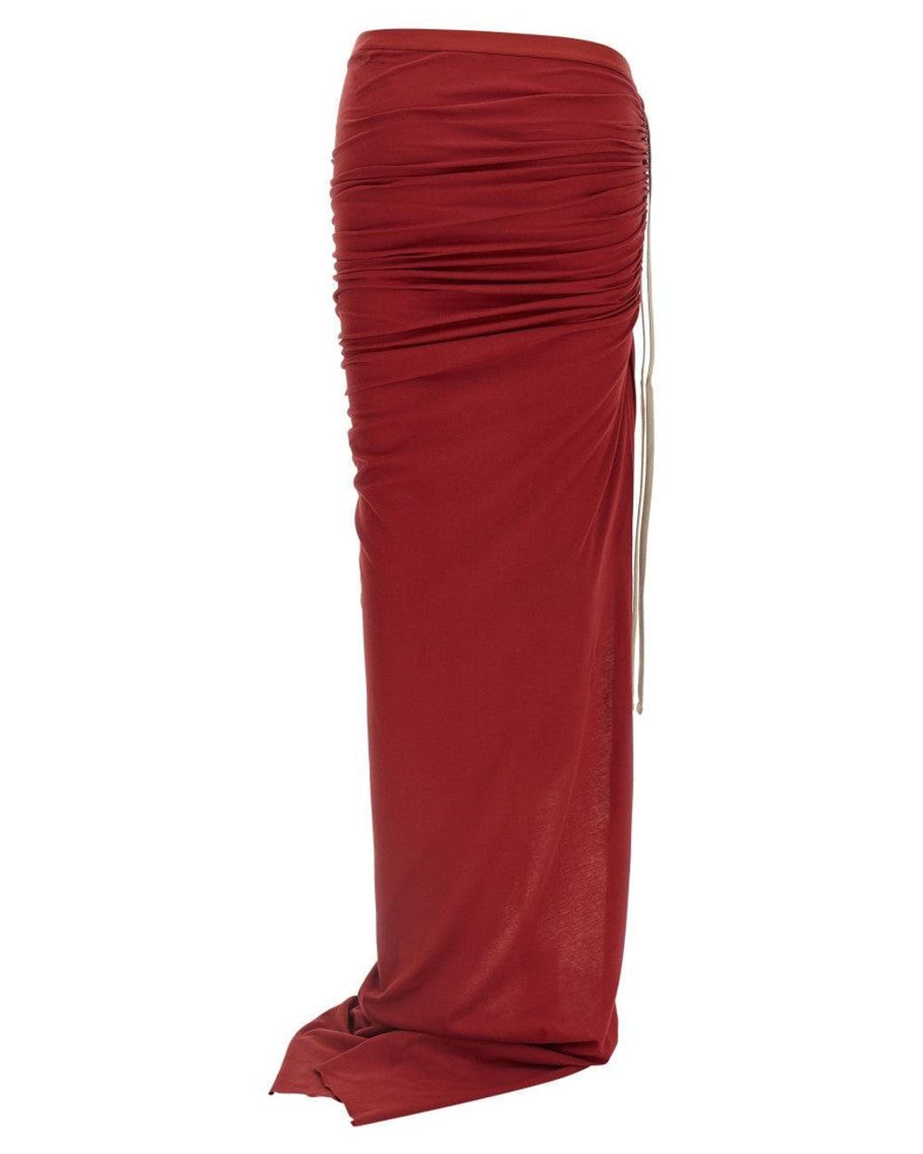 Rick Owens Red 'Adjustable' Moncler + Skirt