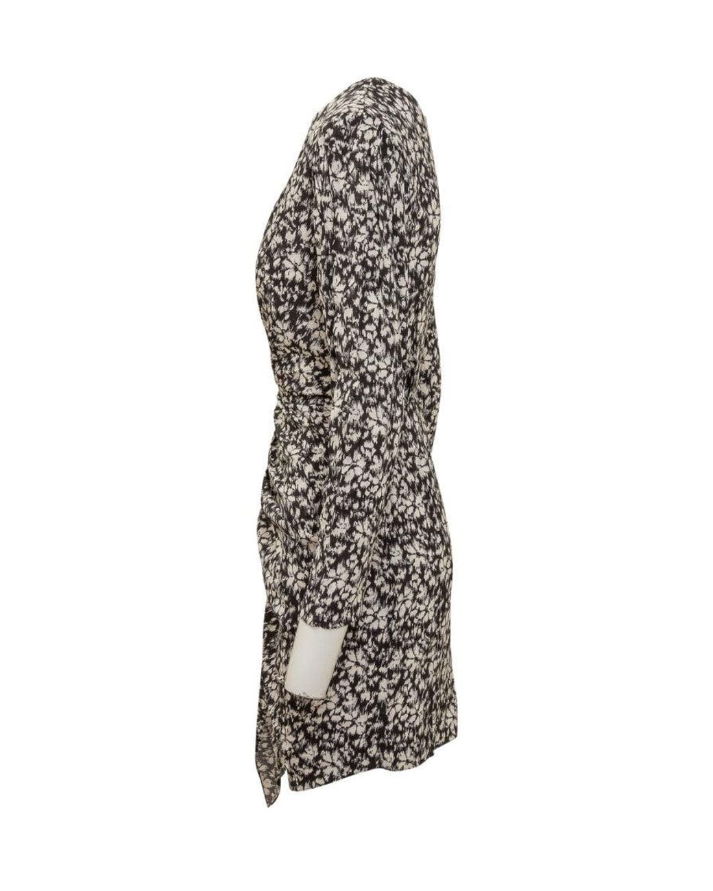 Isabel Marant Gray Printed Round Neck Mini Dress
