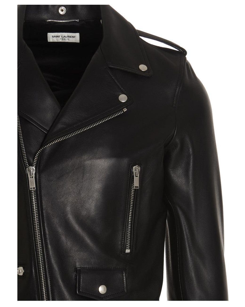 Saint Laurent Black Leather Jacket for men