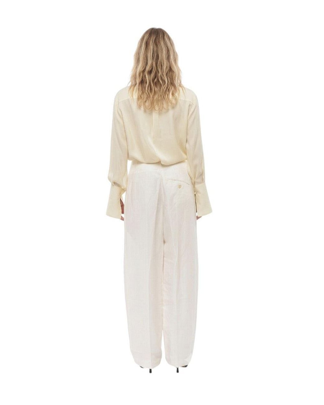 Etro White Loose Pleated Pants