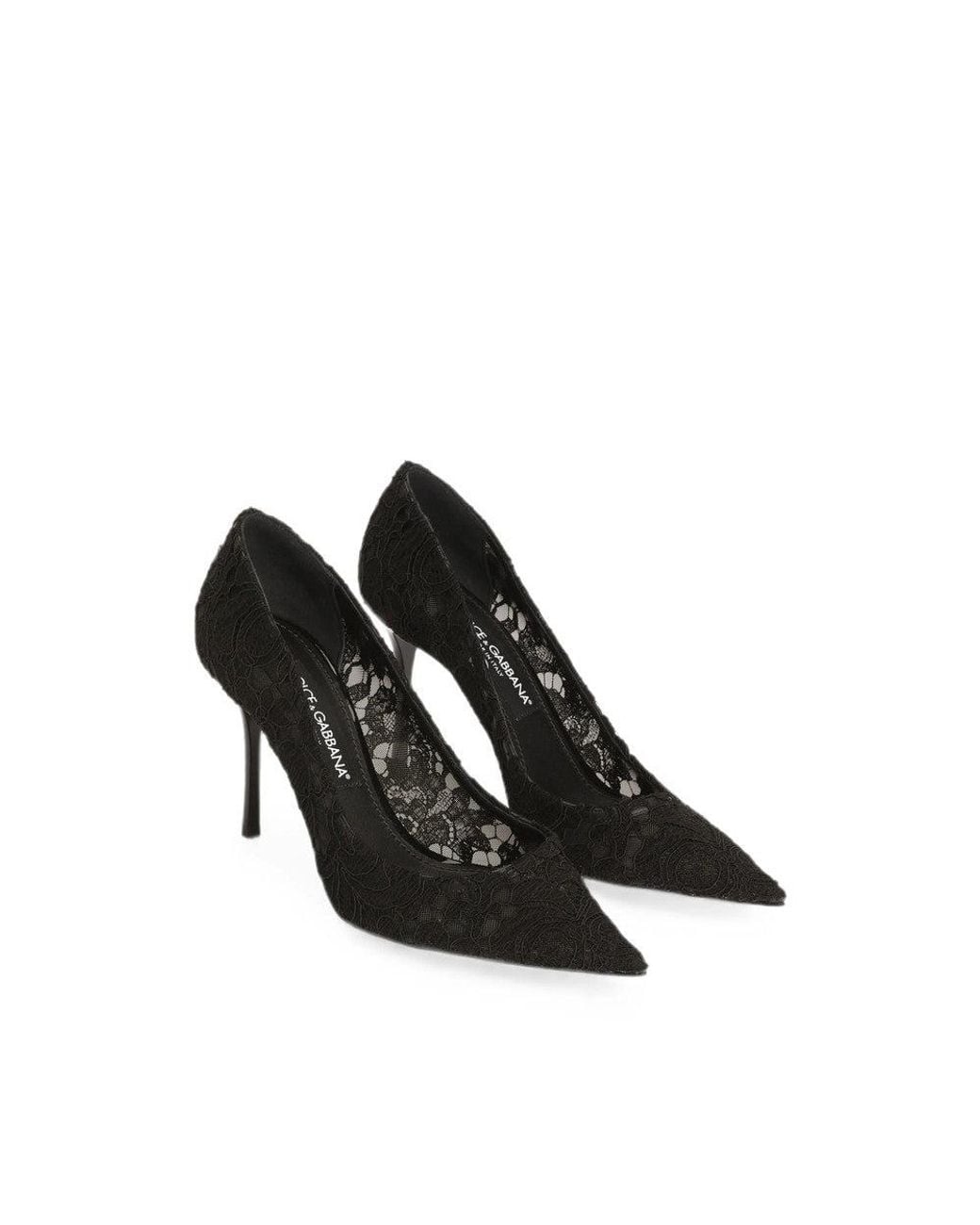 Dolce & Gabbana Black Lace Pumps