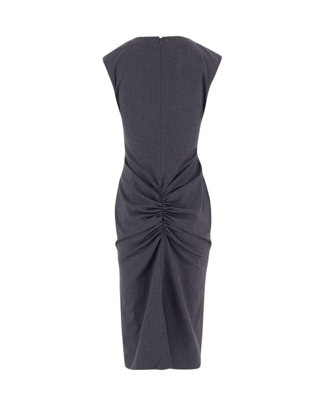 Jacquemus Blue Boat Neck Midi Dress