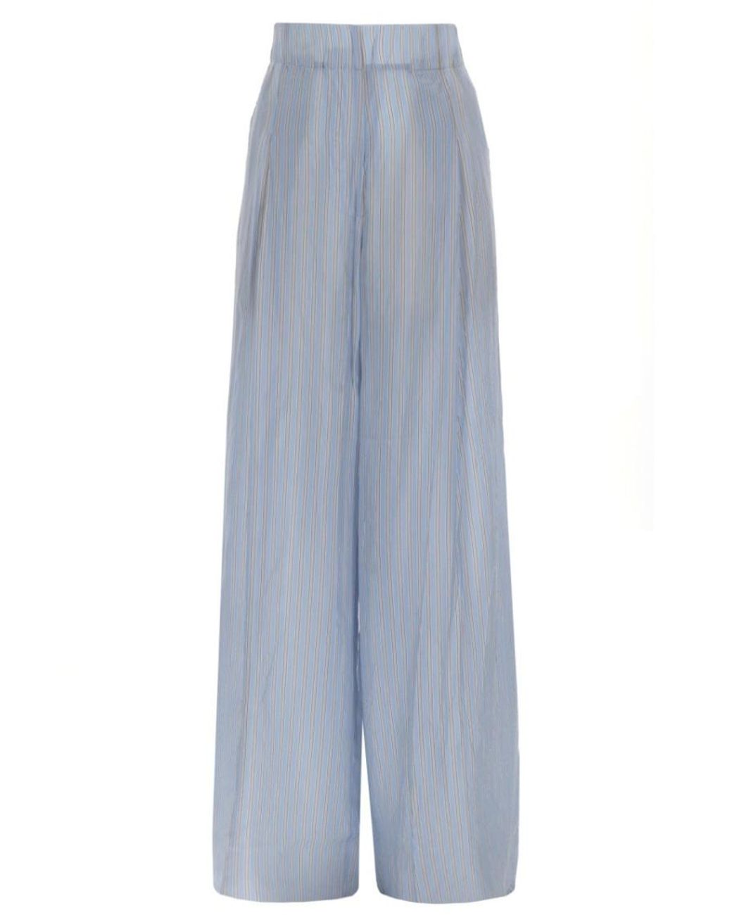 Dries Van Noten Blue Loose Flat Front Pants