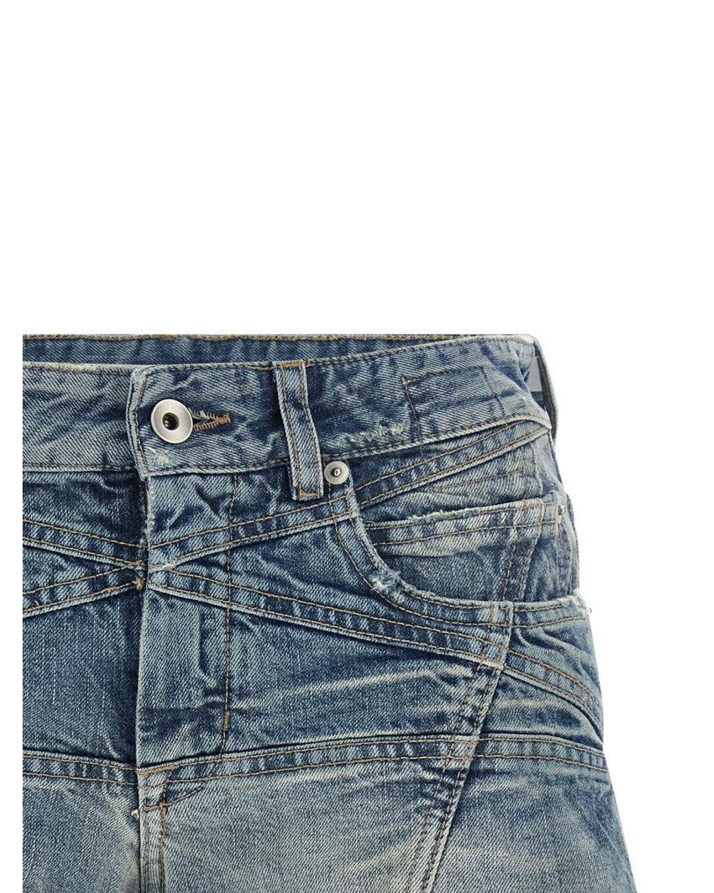 Rick Owens Blue 'Lana Cut Offs' Shorts