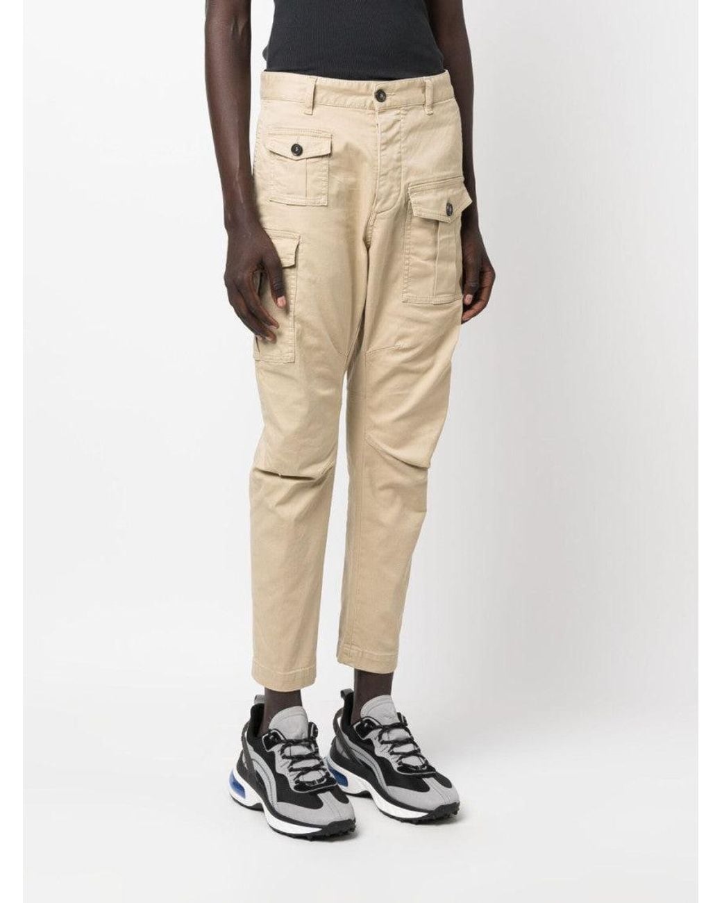 DSquared² Natural Stretch-Cotton Trousers for men
