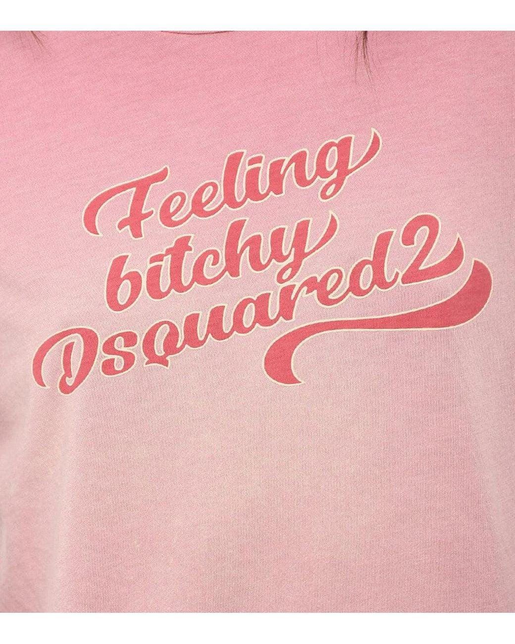 DSquared² Pink Graphic Crew Neck T-Shirt