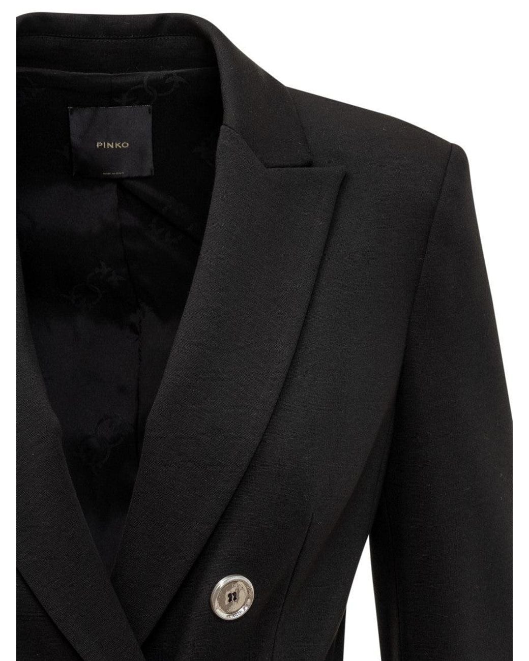 Pinko Black Solid Shawl Lapel Blazer