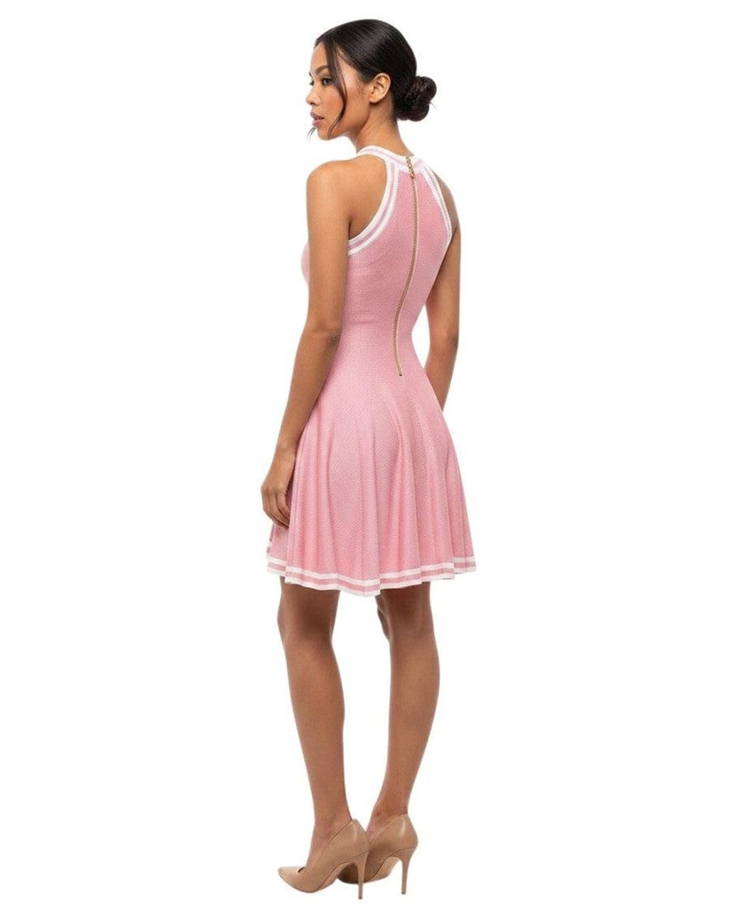 Balmain Pink Halter Neck Dress