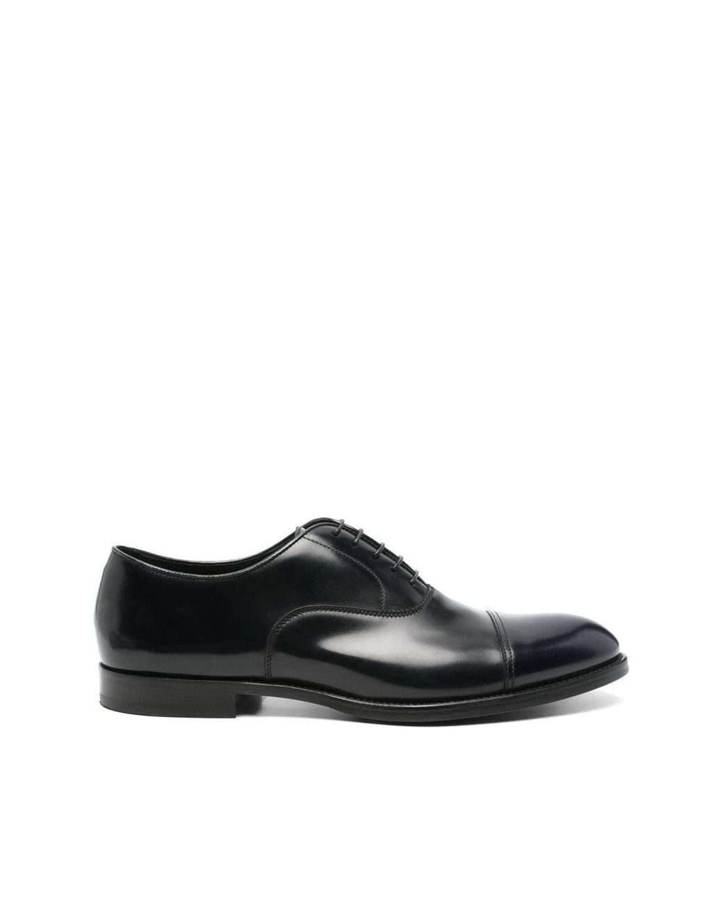 Doucal's Black Leather Lace Up Shoes for men