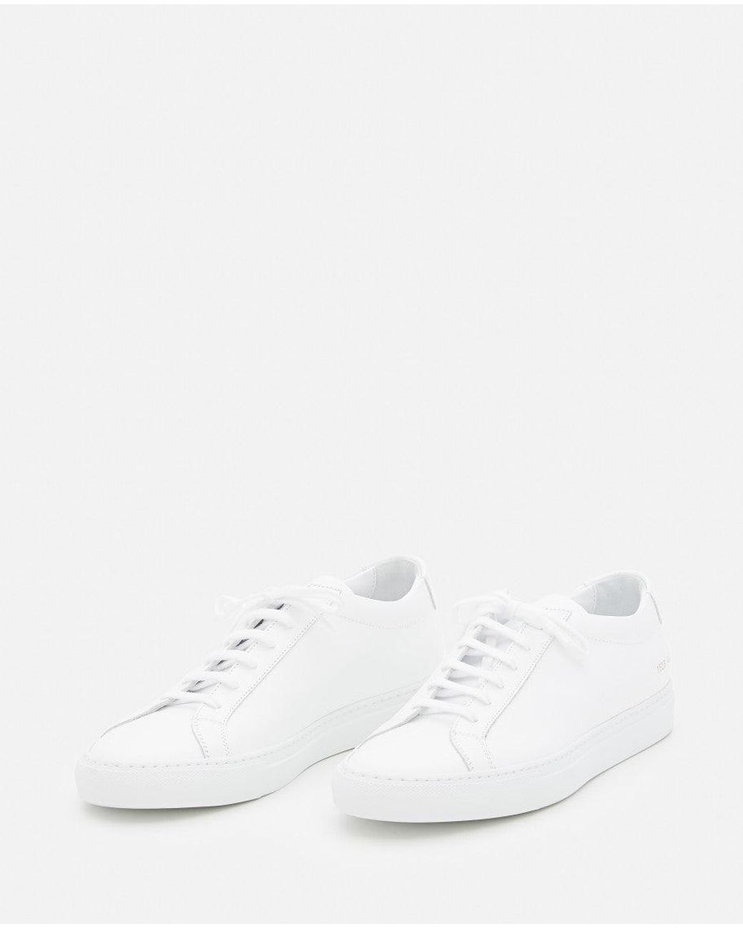 Common Projects White Solid Lace Up Sneakers for men