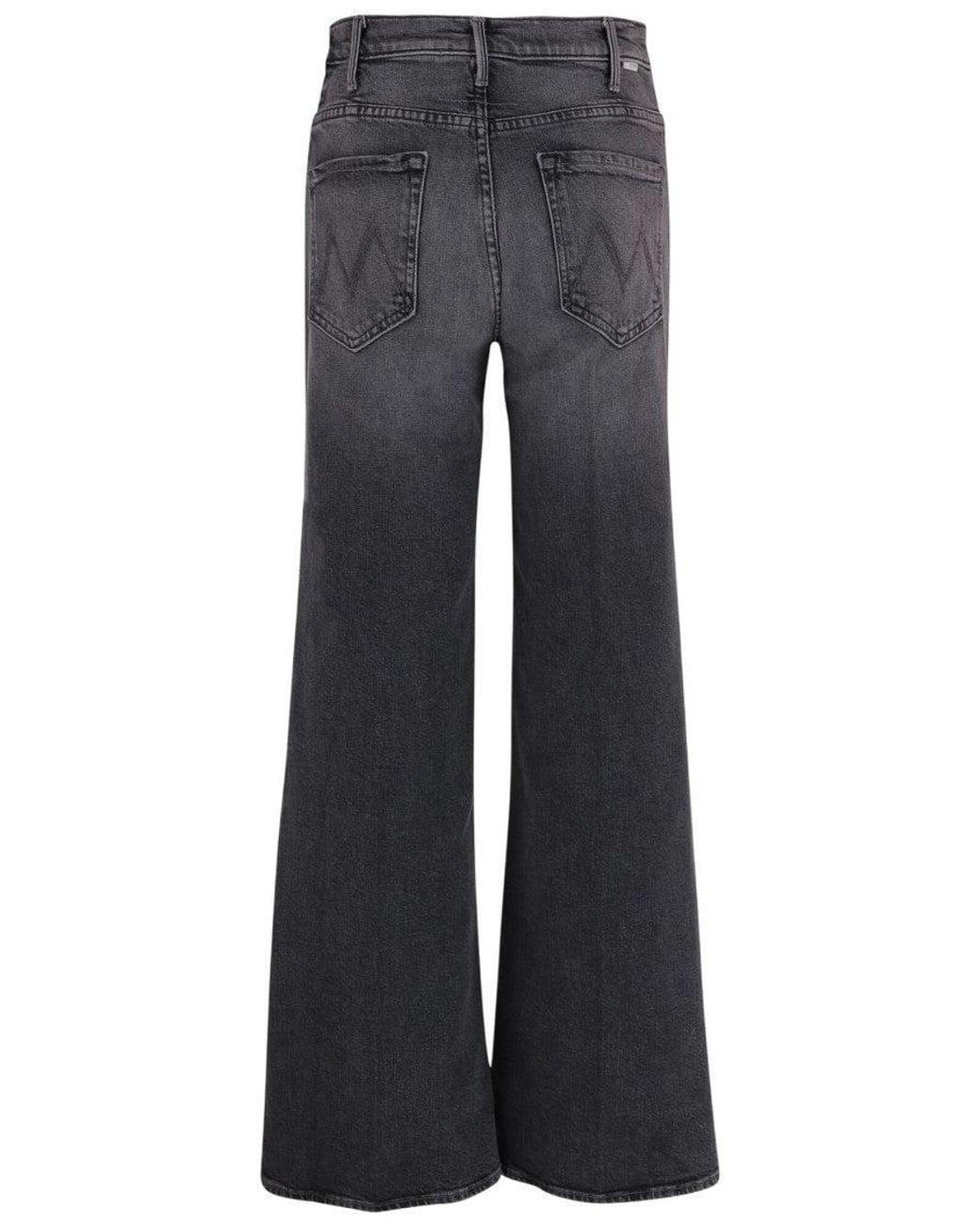 Mother Blue Dark Flared High Rise Jeans
