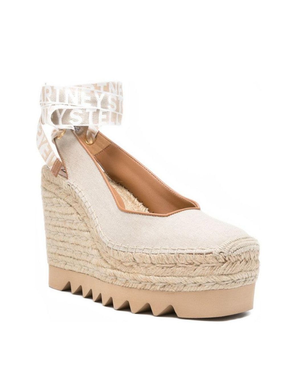 Stella McCartney Natural Gaia Slingback Wedge Espadrilles