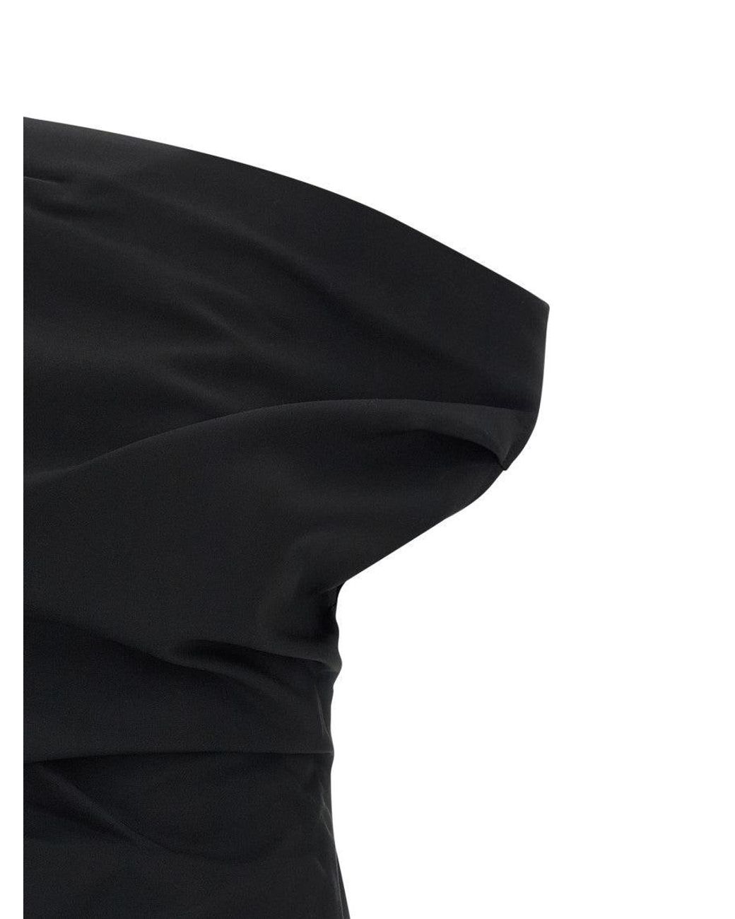 Rohe Black Solid One Shoulder Top