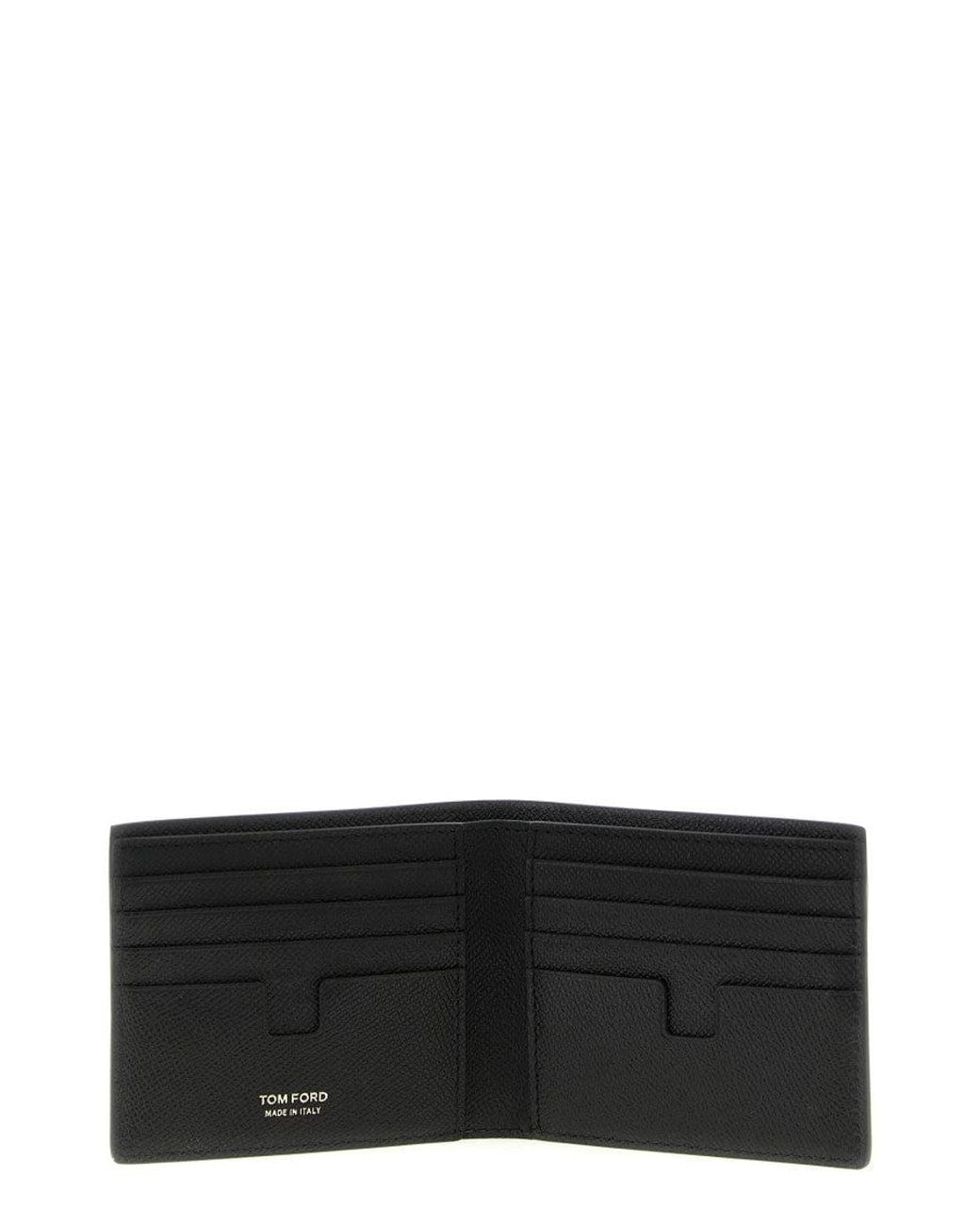 Tom Ford Black Logo Textured Wallet for men