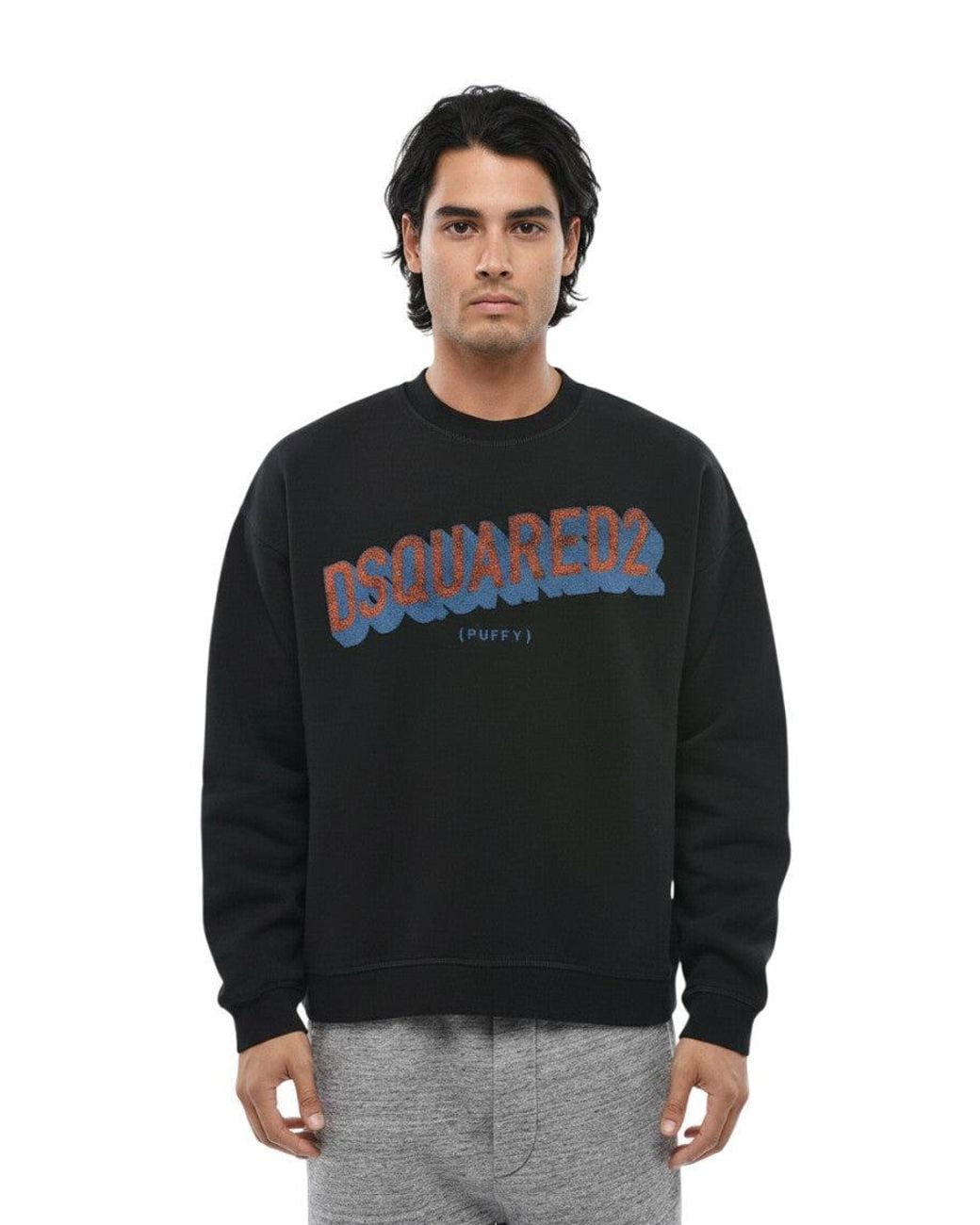 DSquared² Black Graphic Logo Sweatshirt for men