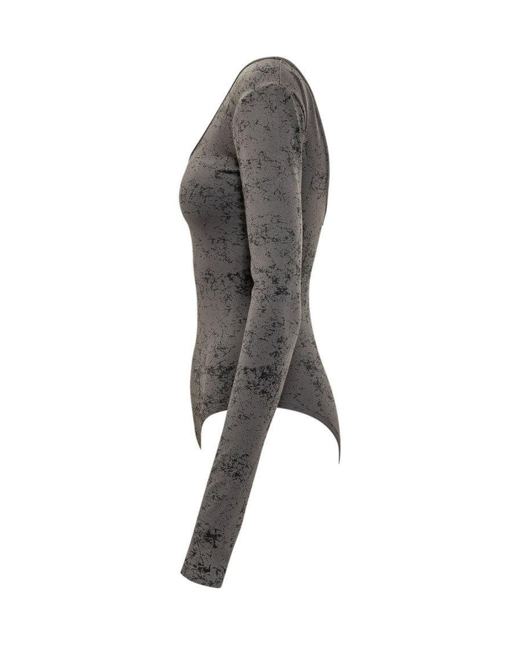 DIESEL Gray Printed Scoop Neck Top