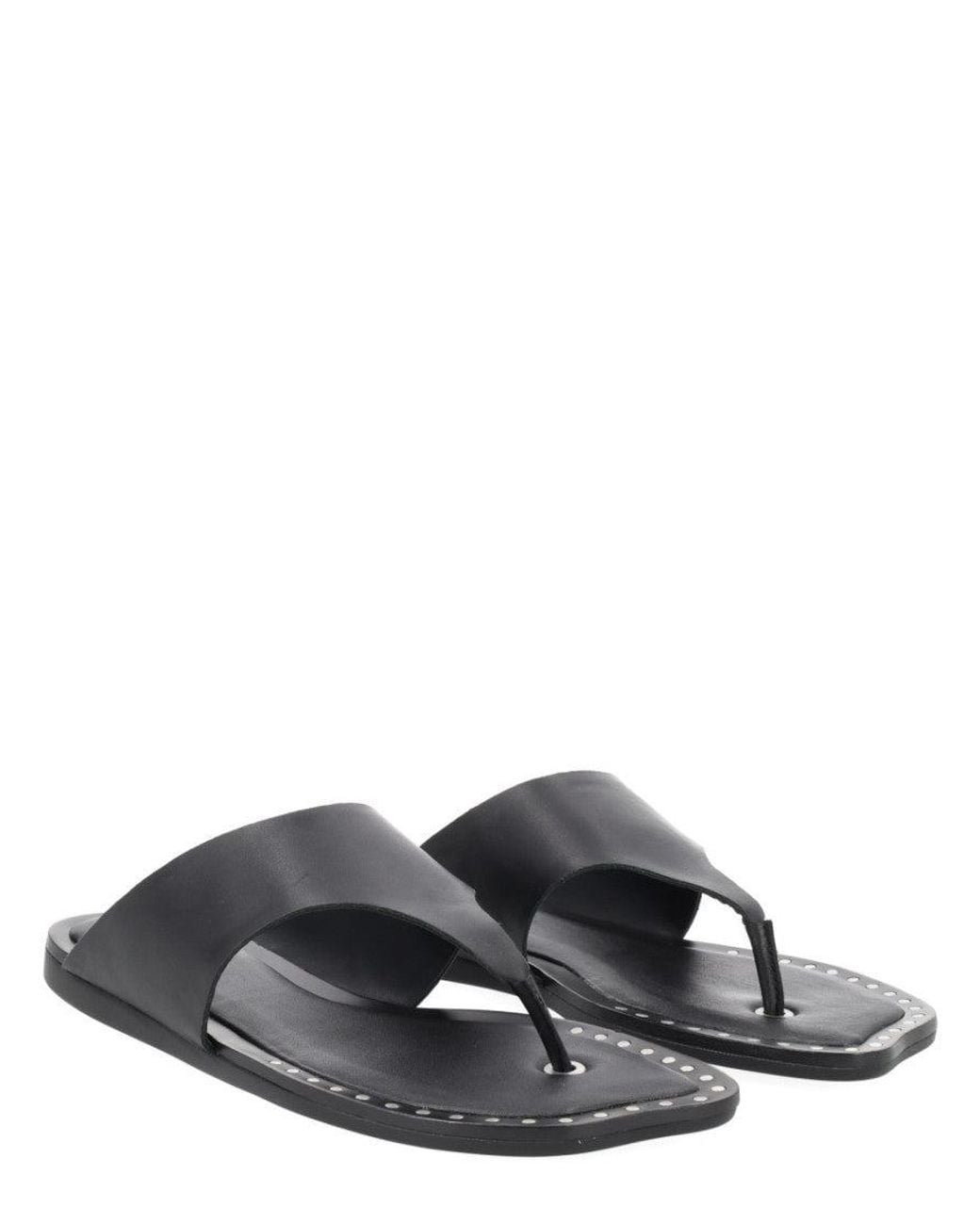 Ash Black Leather Sandals