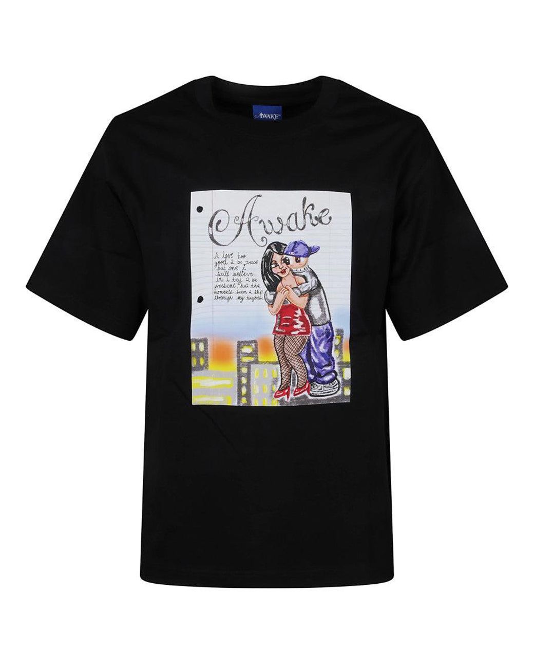 AWAKE NY Black Printed T-Shirt for men