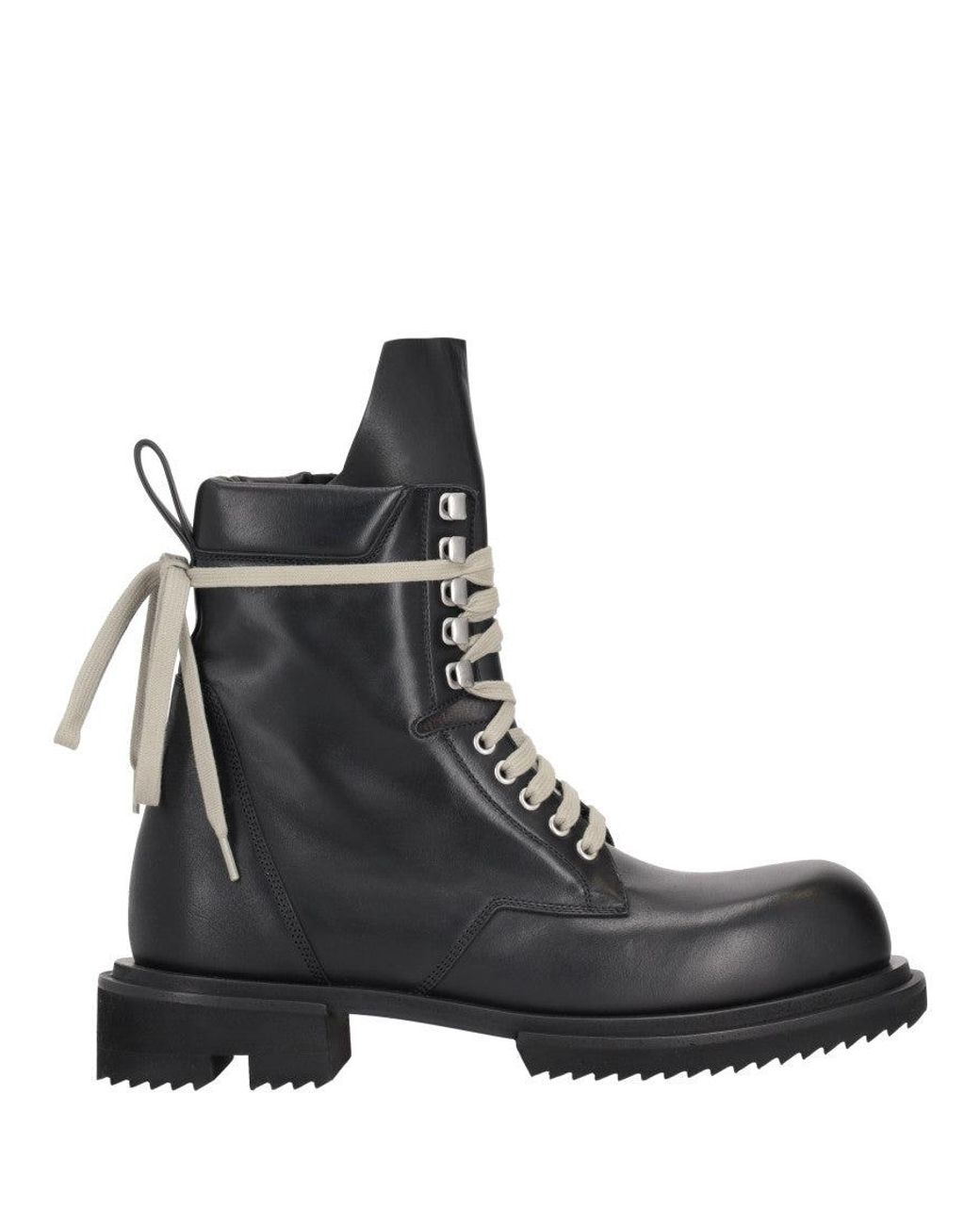 Rick Owens Black Solid Round Toe Boot for men