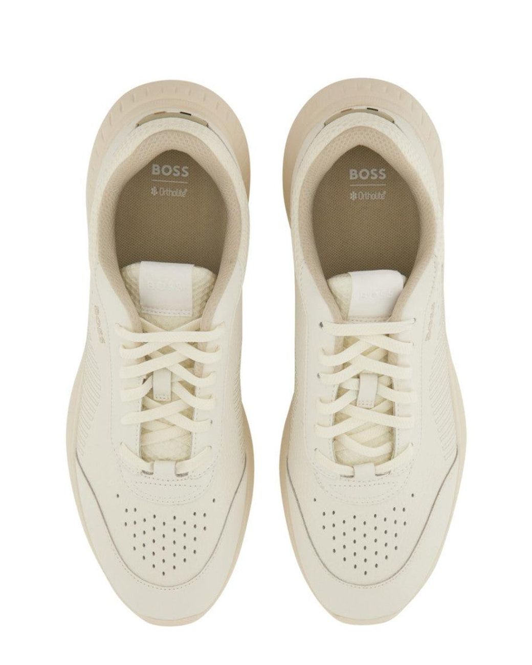 Boss White Solid Titanis Sneakers for men