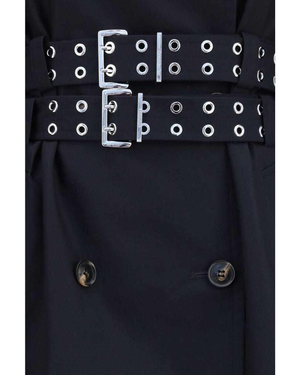 Ganni Blue Double Breasted Trench Coat