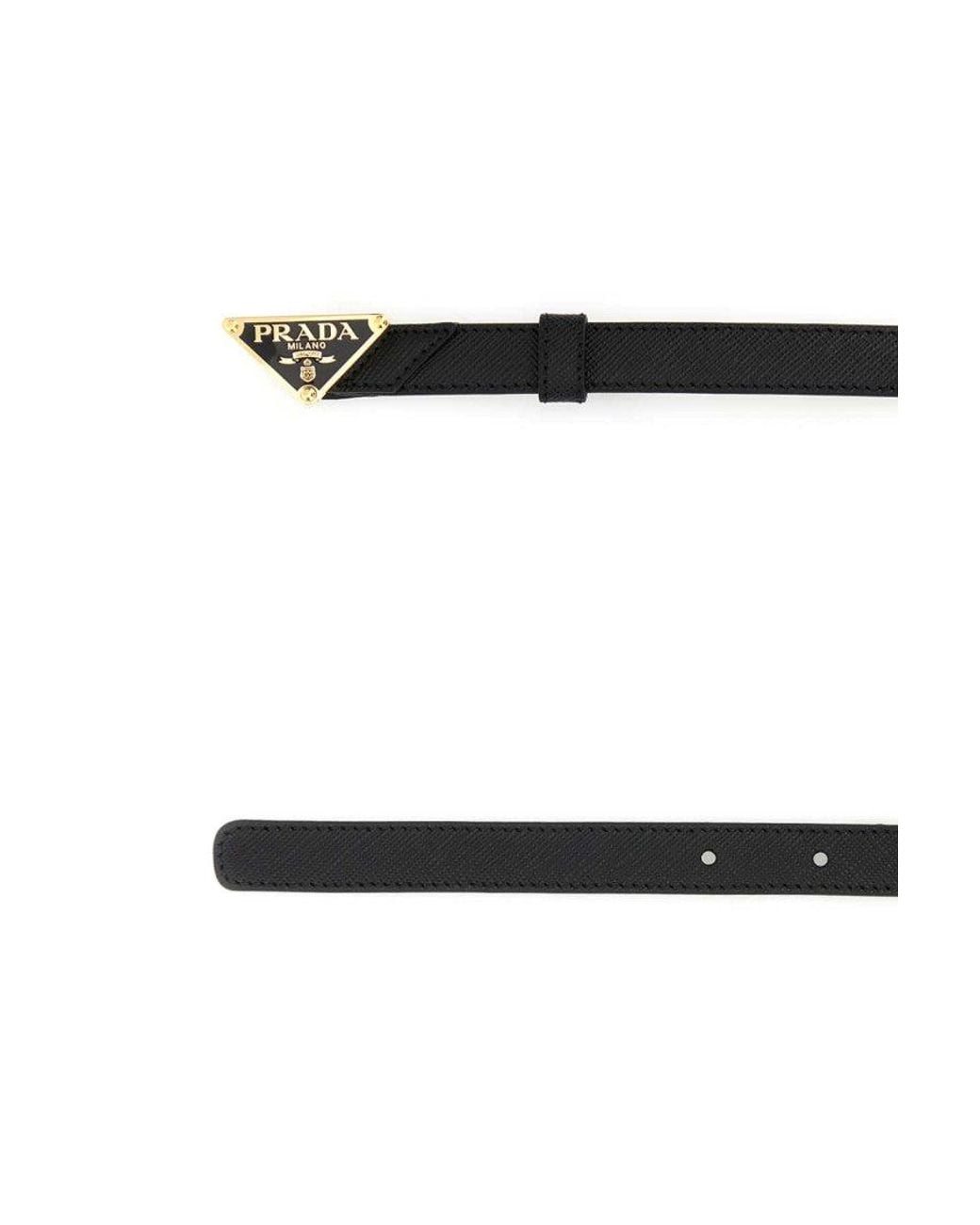 Prada Black Logo Buckle Belt