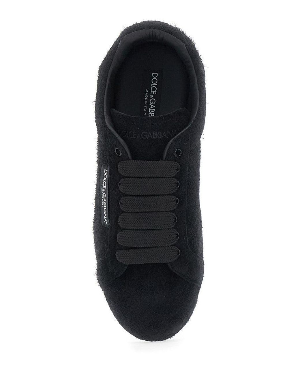 Dolce & Gabbana Black Lace-Up Sneakers for men