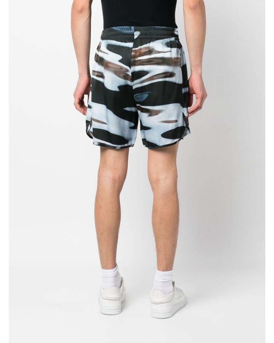 BLUE SKY INN Blue Graphic Print Track Shorts for men
