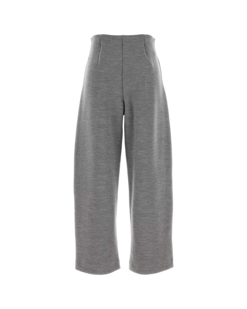 Max Mara Gray Straight Flat Front Pants