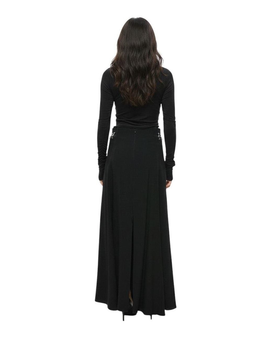 Rabanne Black Solid Maxi Skirt