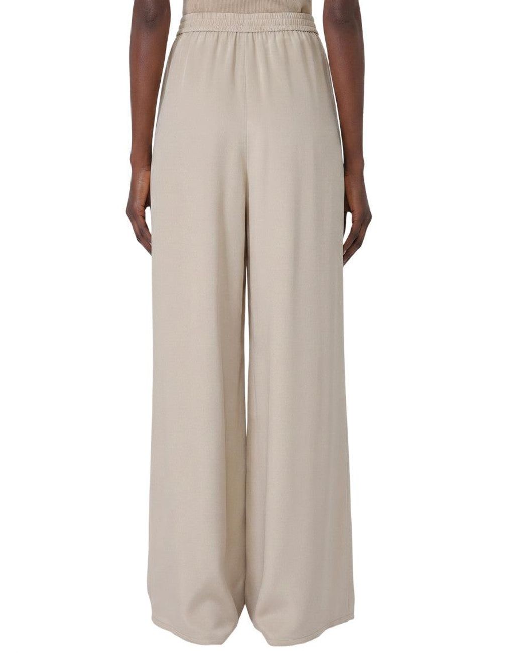 Max Mara Natural Volonta Silk Wide-Leg Pants
