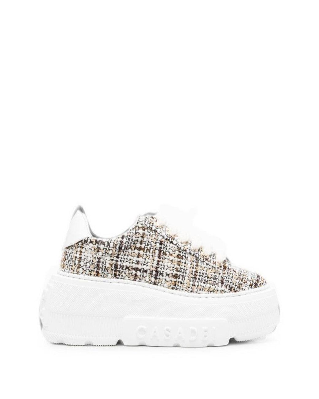 Casadei White Nexus Bouclé Sneakers