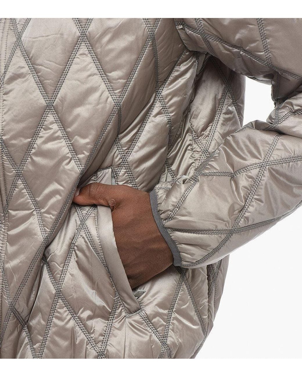 DIESEL Gray Quilted Hood Jacket for men